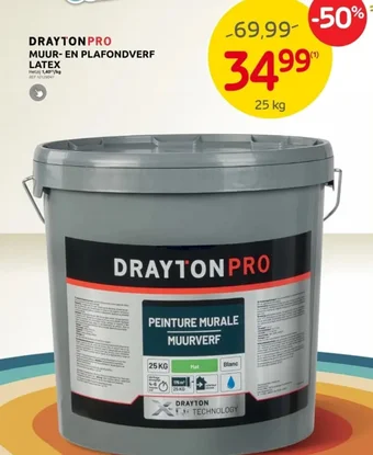 Brico DRAYTON PRO MUUR- EN PLAFONDVERF LATEX 25kg aanbieding