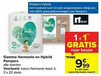 Carrefour Pampers luiers harmonie maat 3 aanbieding