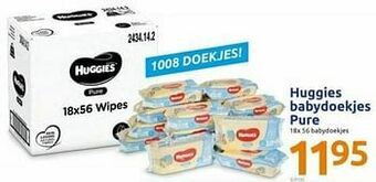 Action Huggies babydoekjes pure aanbieding