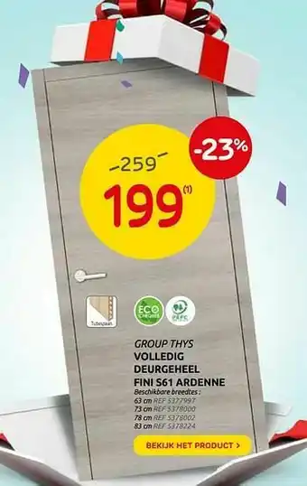 Volledig deurgeheel fini s61 ardenne