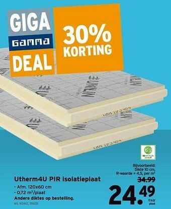GAMMA Utherm4u pir isolatieplaat aanbieding