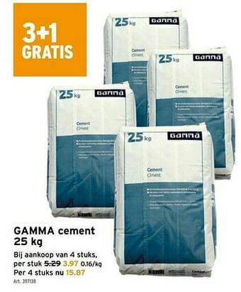 GAMMA Gamma cement aanbieding