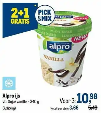 Makro Alpro ijs soja-vanille aanbieding