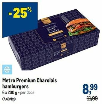 Makro Metro premium charolais hamburgers aanbieding