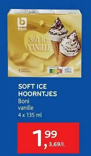 Alvo Soft ice hoorntjes boni aanbieding