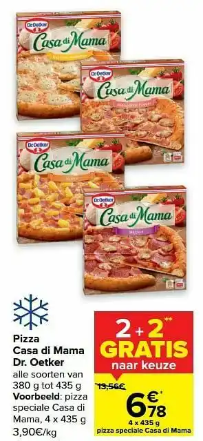 Carrefour Dr. oetker pizza speciale casa di mama aanbieding