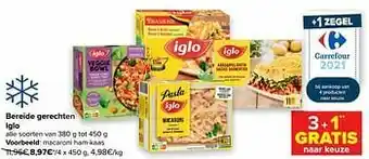 Carrefour Iglo macaroni ham-kaas aanbieding