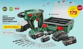 Brico Bosch pneumatische boorhamer accu uneo maxx aanbieding