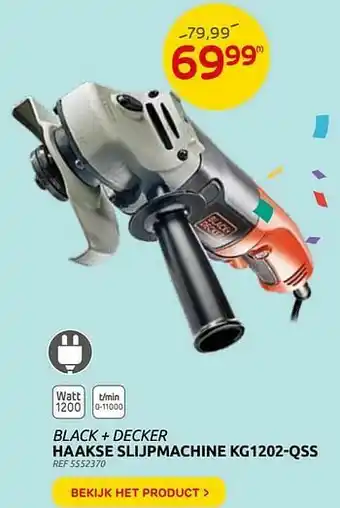 Brico Black + decker haakse slijpmachine kg1202-qss aanbieding