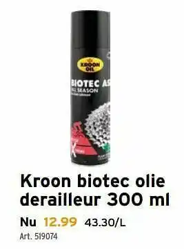Kroon biotec olie derailleur
