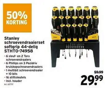 GAMMA Stanley schroevendraaierset softgrip 44-delig stht0-74958 aanbieding