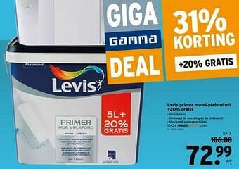 GAMMA Levis primer muur+plafond wit aanbieding