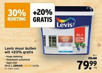 GAMMA Levis muur buiten wit aanbieding