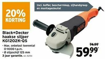 GAMMA Black+decker haakse slijper kg1202k-qs aanbieding