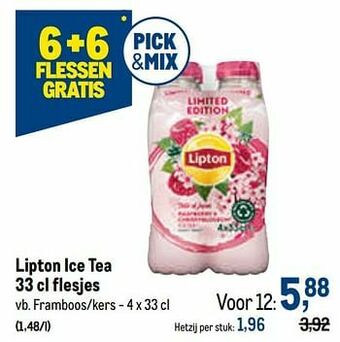 Makro Lipton ice tea framboos-kers aanbieding