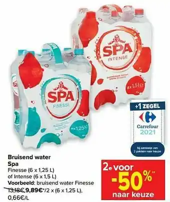 Carrefour Spa bruisend water finesse aanbieding