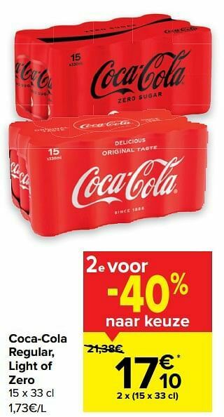 Carrefour Market Coca-cola regular, light of zero aanbieding