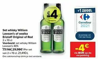 Carrefour Set whisky william lawson’s aanbieding
