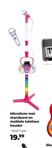 Microfoon met standaard en mobiele telefoon houder