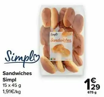 Carrefour Market Sandwiches simpl aanbieding