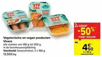 Carrefour Market Vivera kaasschnitzel aanbieding