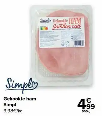 Carrefour Market Gekookte ham simpl aanbieding