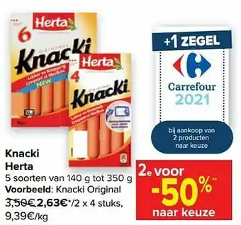 Carrefour Market Herta knacki original aanbieding