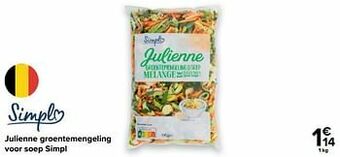 Carrefour Julienne groentemengeling voor soep simpl aanbieding
