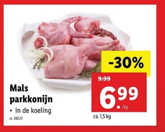 Lidl Mals parkkonijn aanbieding