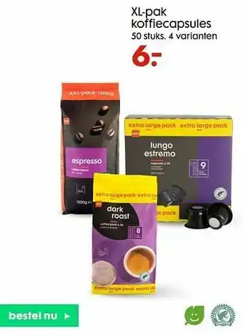HEMA Xl-pak koffiecapsules aanbieding