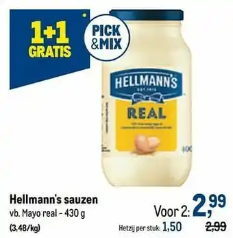 Makro Hellmann`s sauzen mayo real aanbieding