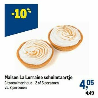 Makro Maison la lorraine schuimtaartje aanbieding