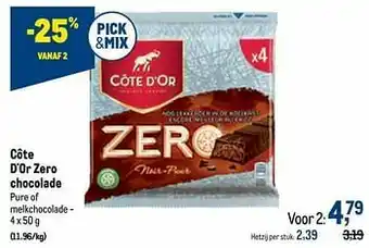 Makro Côte d`or zero chocolade aanbieding