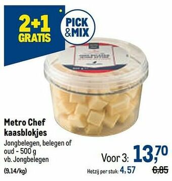 Makro Metro chef kaasblokjes jongbelegen aanbieding