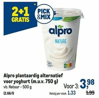 Makro Alpro plantaardig alternatief voor yoghurt natuur aanbieding