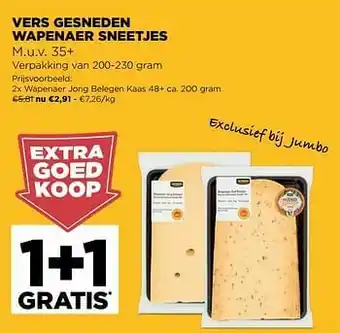 Jumbo Wapenaer jong belegen kaas 48+ aanbieding