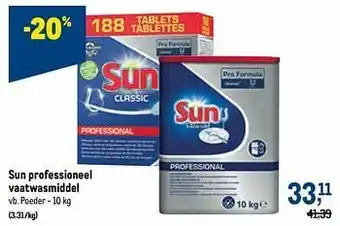 Makro Sun professioneel vaatwasmiddel poeder aanbieding