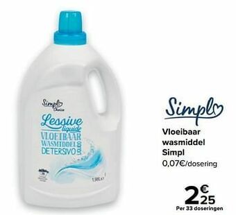Carrefour Vloeibaar wasmiddel simpl aanbieding