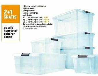 GAMMA Top opbergbox transparant-grijs met deksel aanbieding