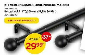 Brico Kit verlengbare gordijnroede madrid aanbieding
