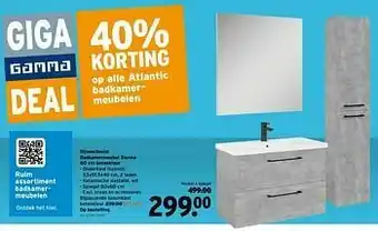 GAMMA Badkamermeubel sienna betonkleur meubel + spiegel aanbieding