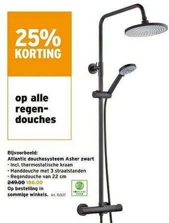 GAMMA Atlantic douchesysteem asher zwart aanbieding