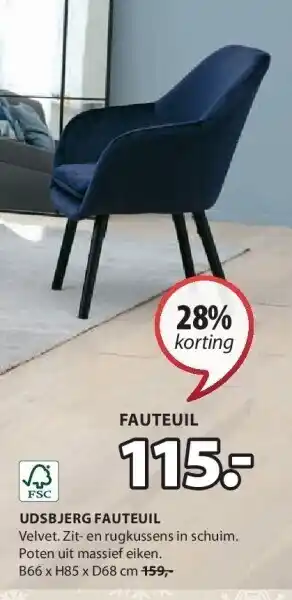 Jysk Udsbjerg fauteuil aanbieding