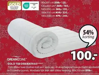 Jysk Gold t50 dekmatras aanbieding