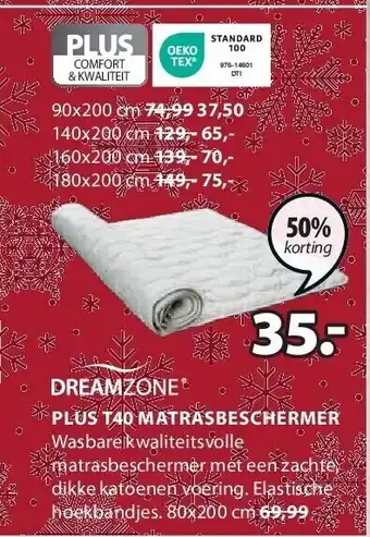 Jysk Plus t40 matrasbeschermer aanbieding