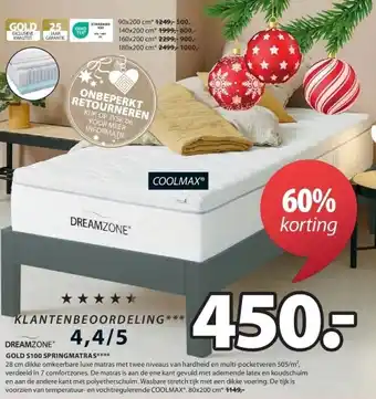 Jysk Gold s100 springmatras aanbieding
