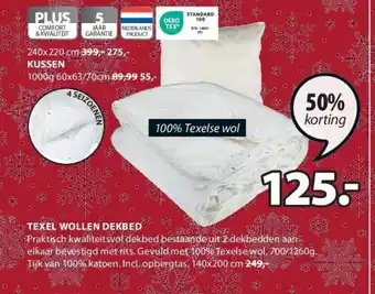 Jysk Texel wollen dekbed aanbieding
