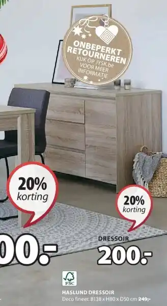 Jysk Haslund dressoir aanbieding