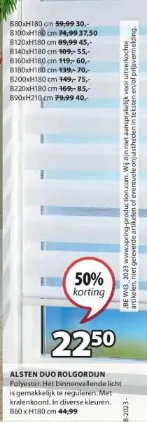 Jysk Alsten duo rolgordijn aanbieding