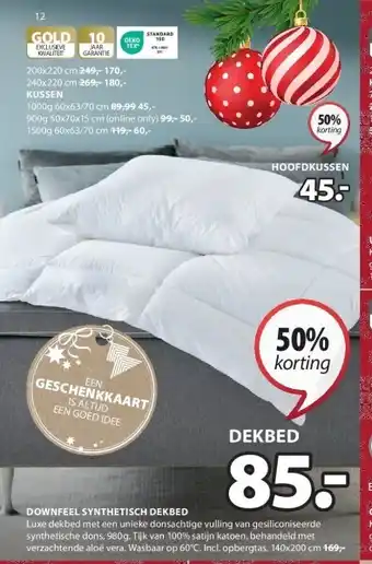 Jysk Downfeel synthetisch dekbed aanbieding